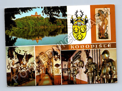 Pohlednice Konopiště zámek interiéry lovecké trofeje zbroj (M39365)