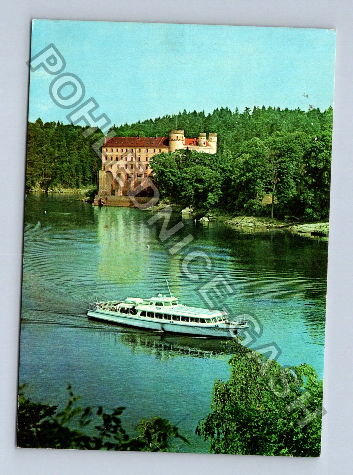 Pohlednice Orlík zámek vodní doprava loď (M39368)