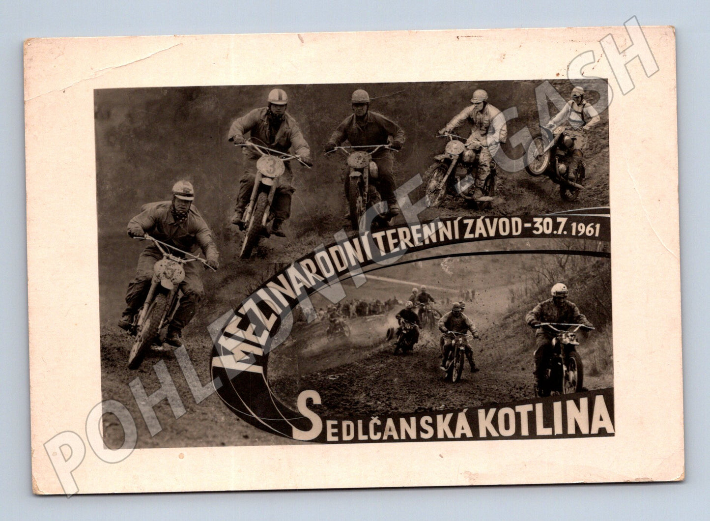 Pohlednice Sedlčanská kotlina – motocyklový závod (M3941)