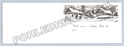 Pohlednice Zimní krajina chalupy PF 1987 (M39447)