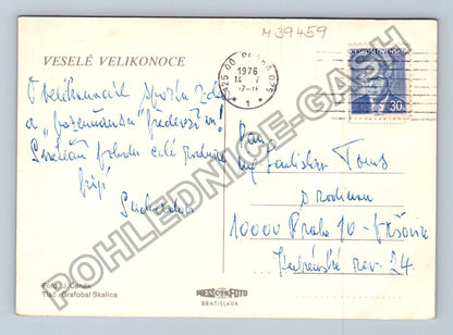 Pohlednice Velikonoce kraslice květiny 1976 (M39459)