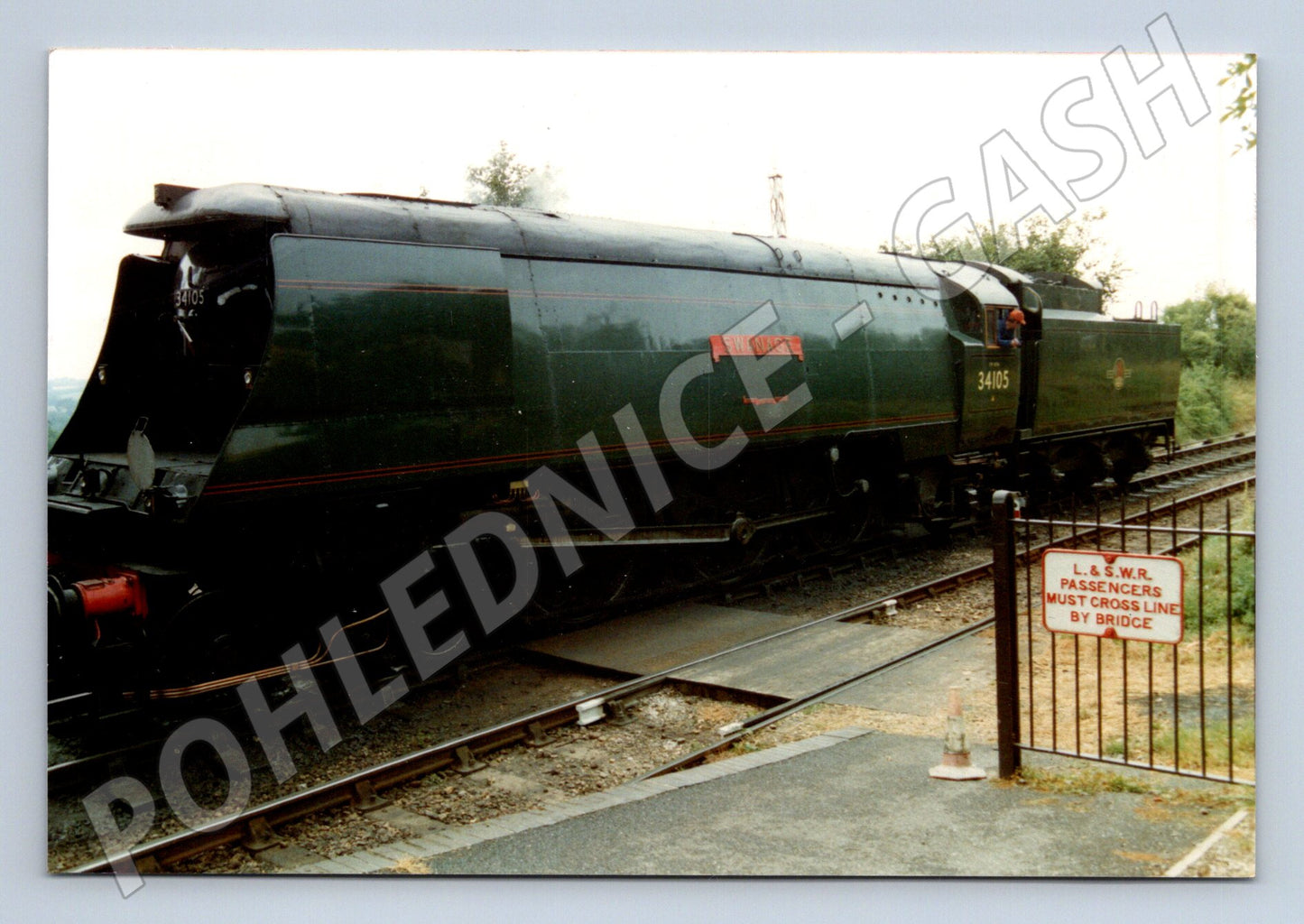Pohlednice parní lokomotiva Swanage 34105 – železnice (M3947)