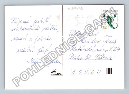 Pohlednice Veselé Velikonoce králíci v košíku vajíčka (M39473)