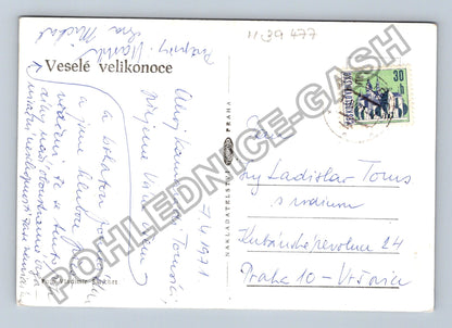 Pohlednice Veselé velikonoce chalupa v květech (M39477)