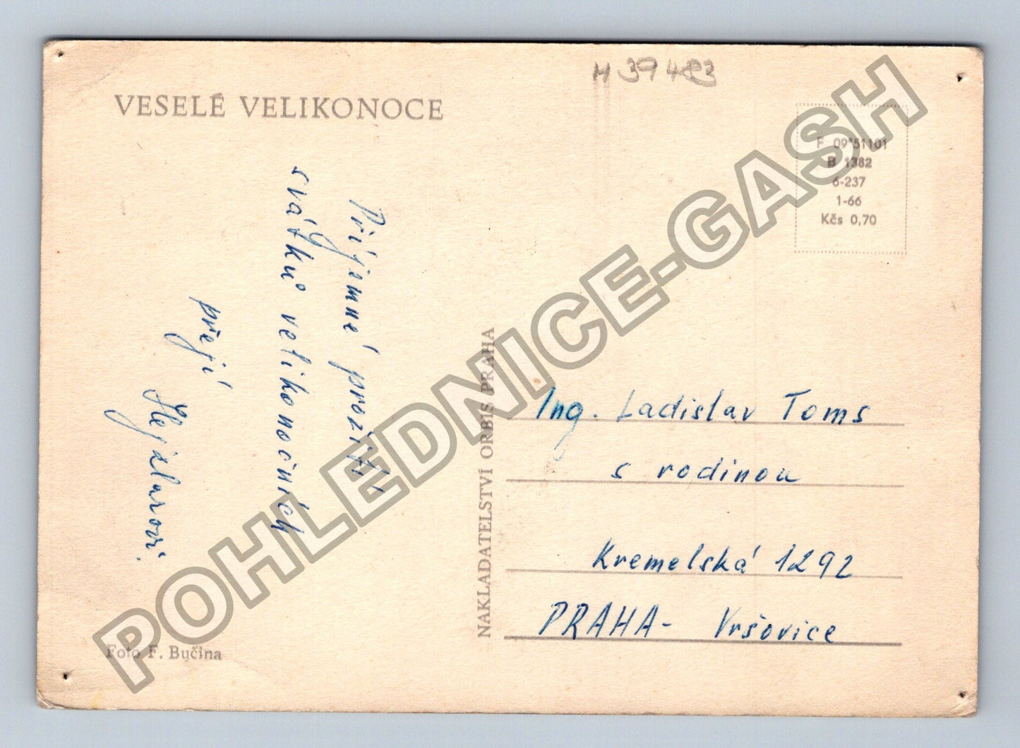 Pohlednice Velikonoce loutky beránek zvířátka (M39483)