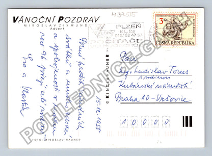 Pohlednice České Vánoce Vánoční pozdrav 1955 (M39515)