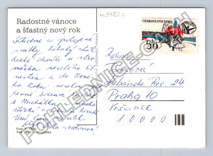 Pohlednice Vánoční svíčka ořechy dekorace (M39524)