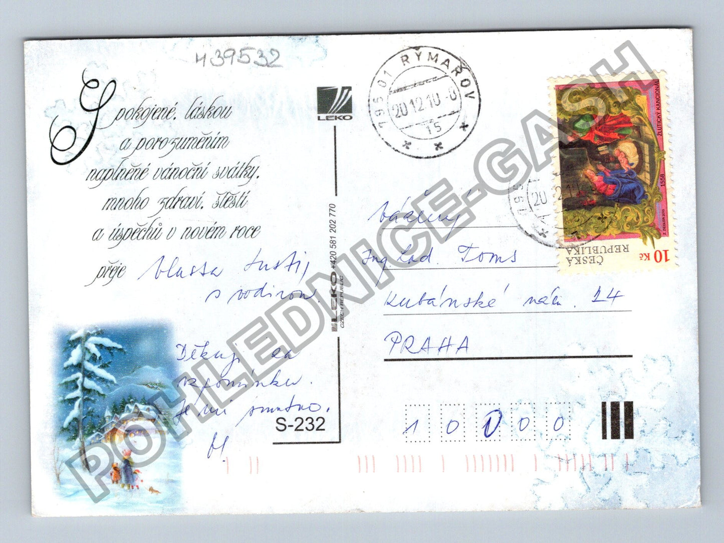 Pohlednice Novoroční přání zimní krajina děti sníh (M39532)