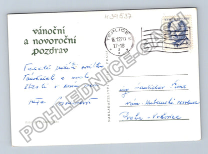 Pohlednice Vánoční a novoroční pozdrav Teplice 1970 (M39537)
