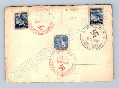 Historická pohlednice 1942 – propagandistický tisk (NSDAP) (M3954)