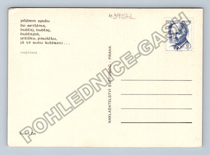 Pohlednice Tři koledníci v zimní krajině Jihočeská (M39542)
