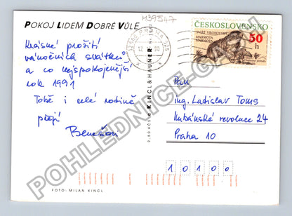 Pohlednice Český betlém vánoční pozdrav 1991 (M39547)