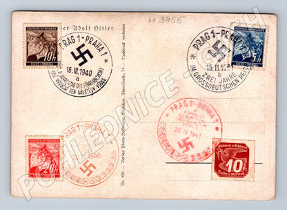 Pohlednice Adolf Hitler – Protektorát, známky (M3955)