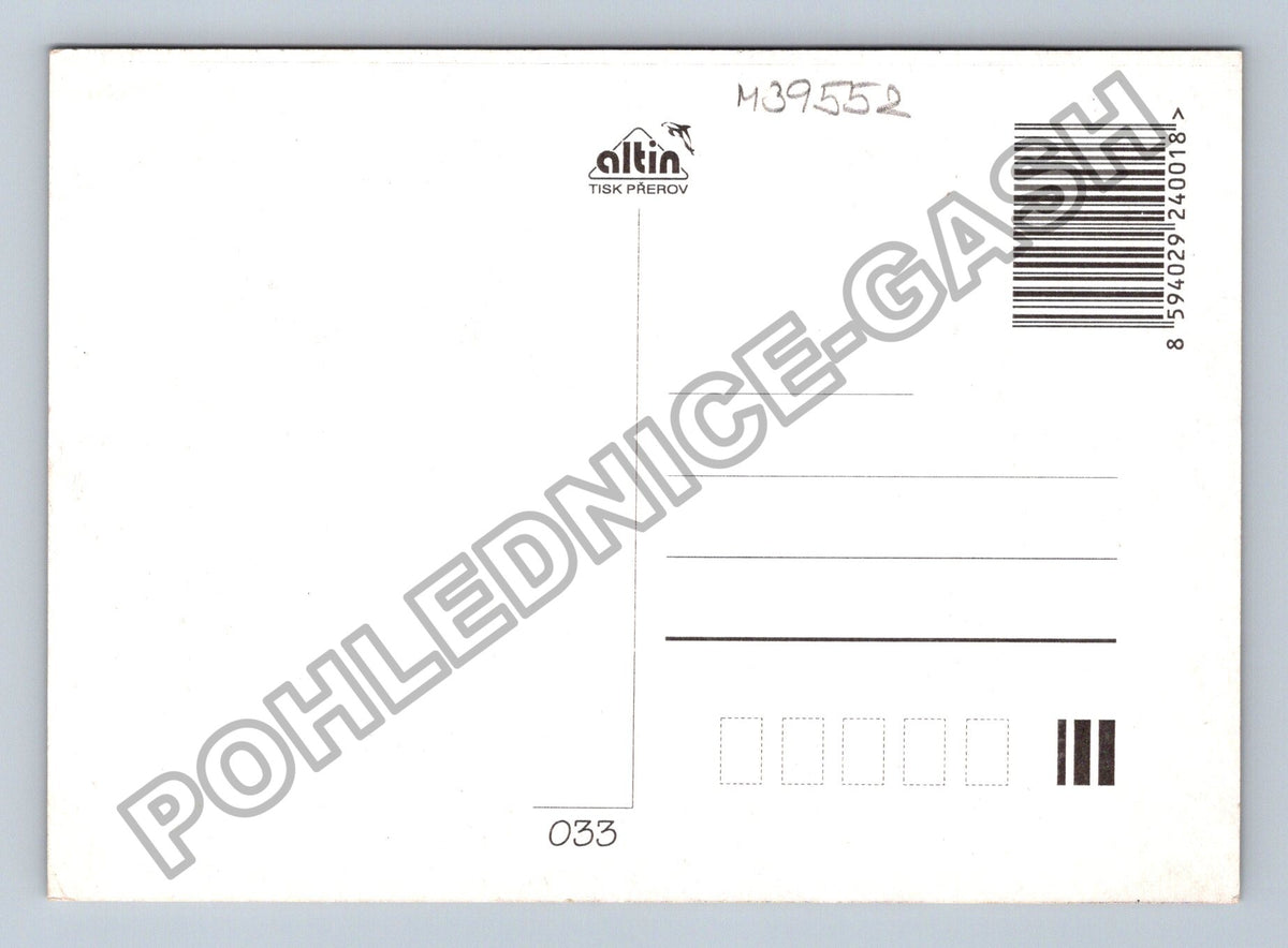 Pohlednice Vánoce dítě s medvídkem u schránky sníh (M39552)