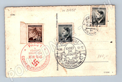 Pohlednice Adolf Hitler – Protektorát, razítka (M3957)