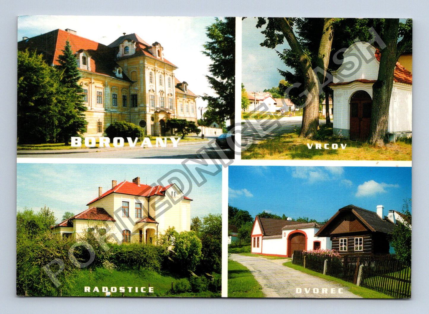 Pohlednice Borovany Vrcov Radostice Dvorec koláž (M39587)