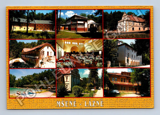 Pohlednice Mšené Lázně koláž motivů 2002 (M39588)