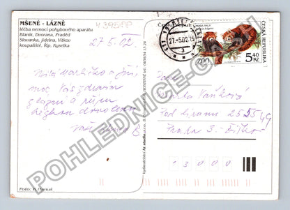 Pohlednice Mšené Lázně koláž motivů 2002 (M39588)