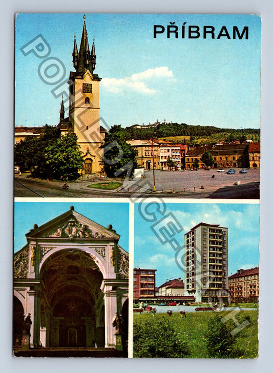 Pohlednice Příbram náměstí Svatá Hora sídliště 1969 (M39589)