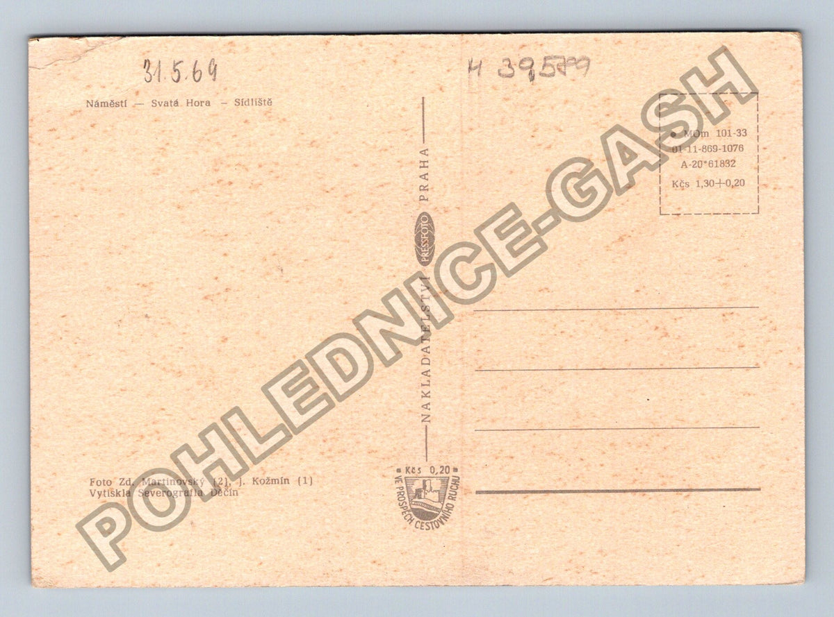 Pohlednice Příbram náměstí Svatá Hora sídliště 1969 (M39589)