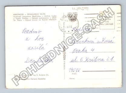 Pohlednice Krkonoše Špindlerův Mlýn koláž motivů 1976 (M39591)