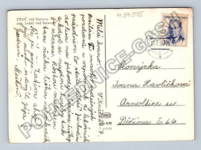 Pohlednice Zruč nad Sázavou okr Ledeč nad Sázavou 1959 (M39595)