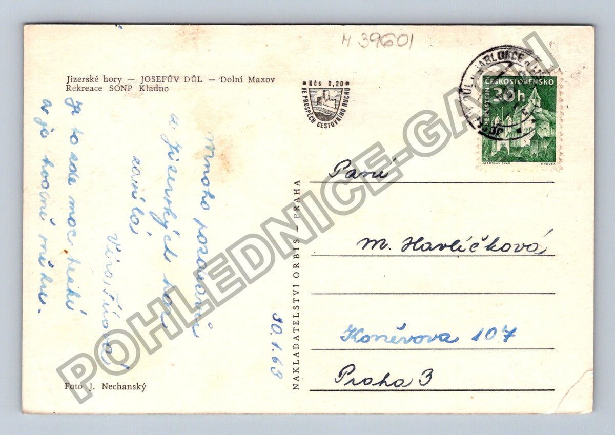 Pohlednice Jizerské hory Josefův Důl Dolní Maxov zimní motiv (M39601)