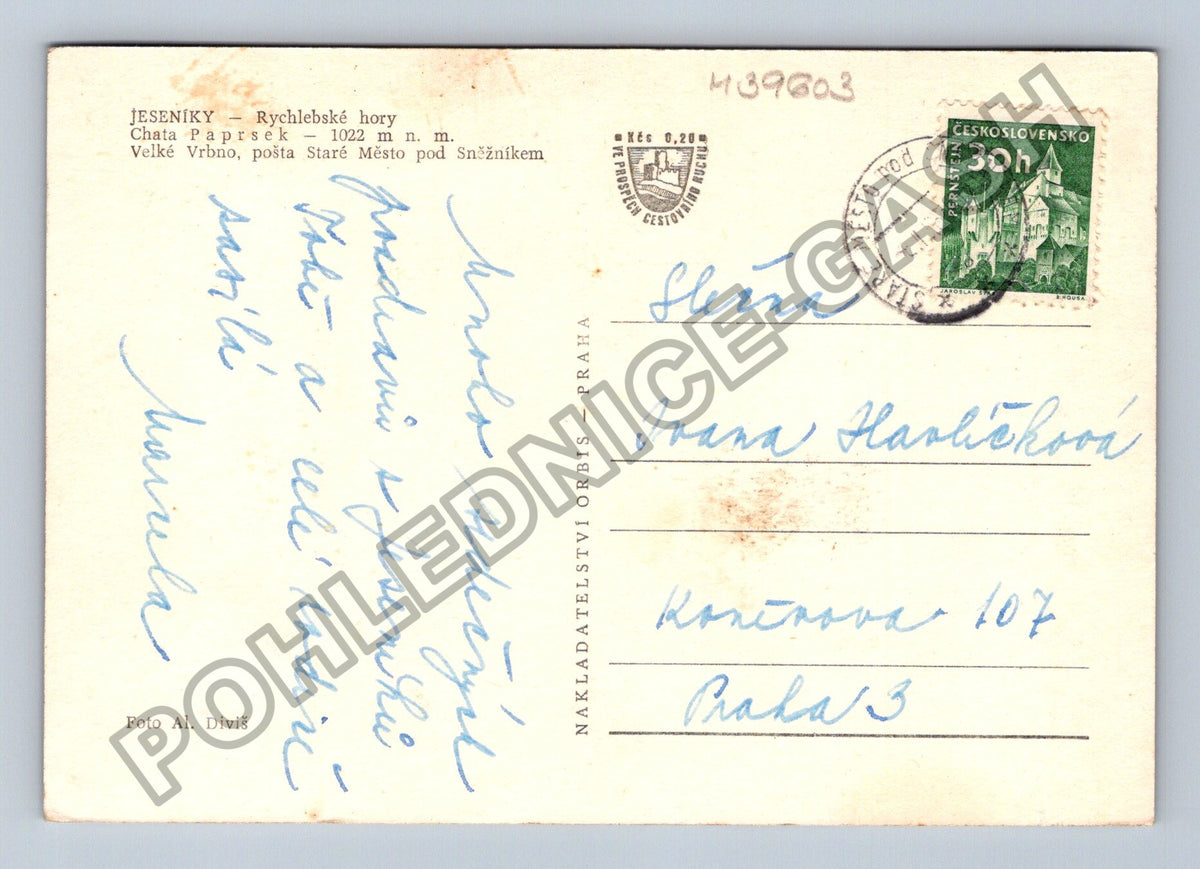 Pohlednice JESENÍKY Chata Paprsek Rychlebské hory (M39603)