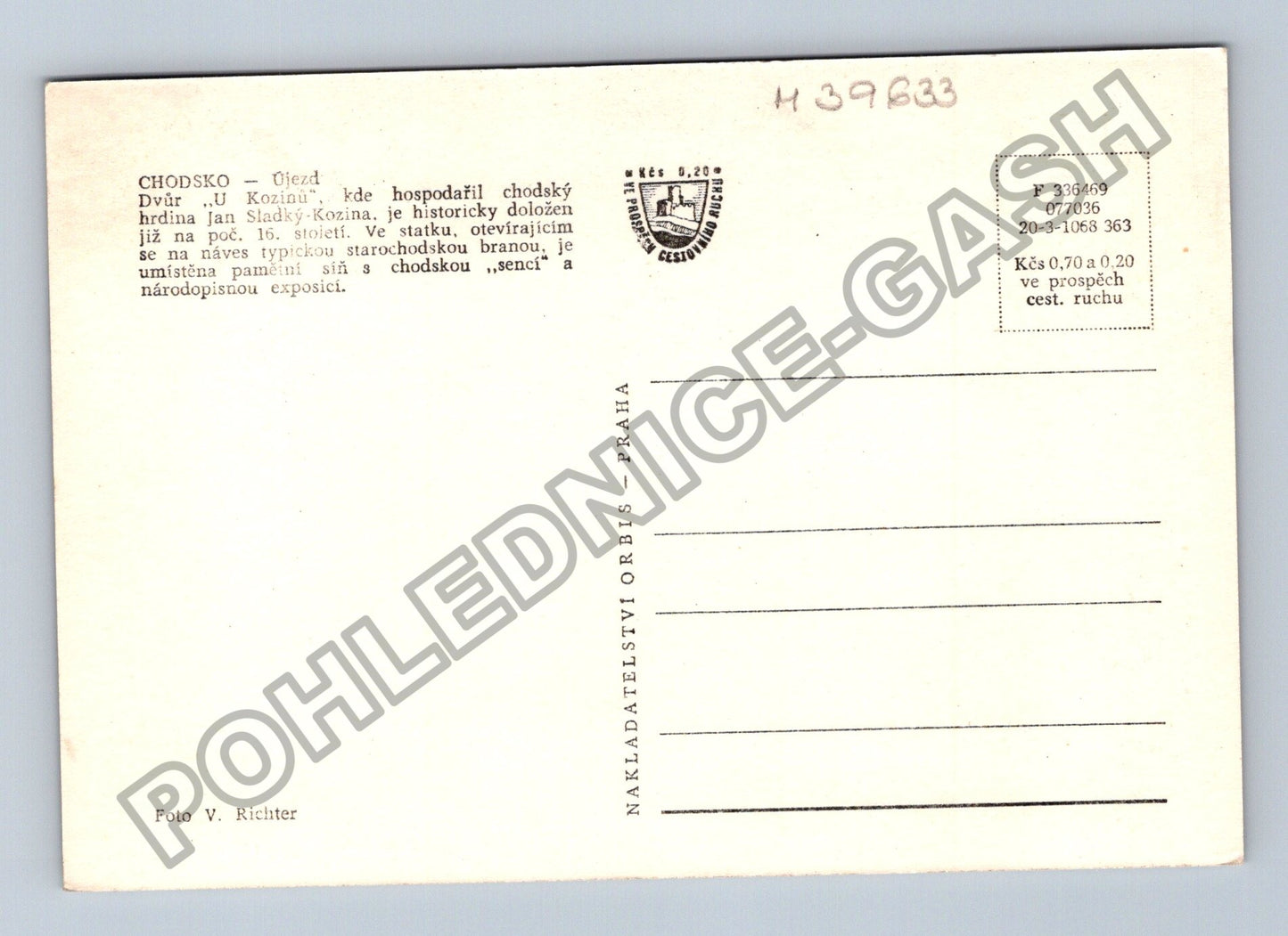 Pohlednice Chodsko Újezd Dvůr U Kozinů brána (M39633)