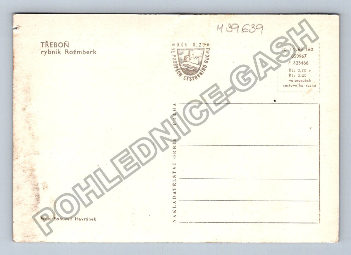 Pohlednice Třeboň rybník Rožmberk (M39639)