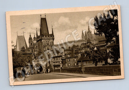 Pohlednice Praha Malostranské mostecké věže a Hrad (M3964)