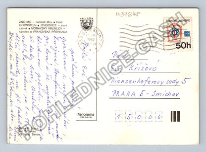 Pohlednice Znojmo a okolí mapa hrad Cornštejn Vranov 1982 (M39648)