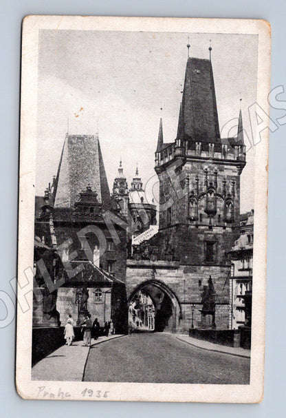 Pohlednice Praha Malostranské mostecké věže 1935 (M3965)