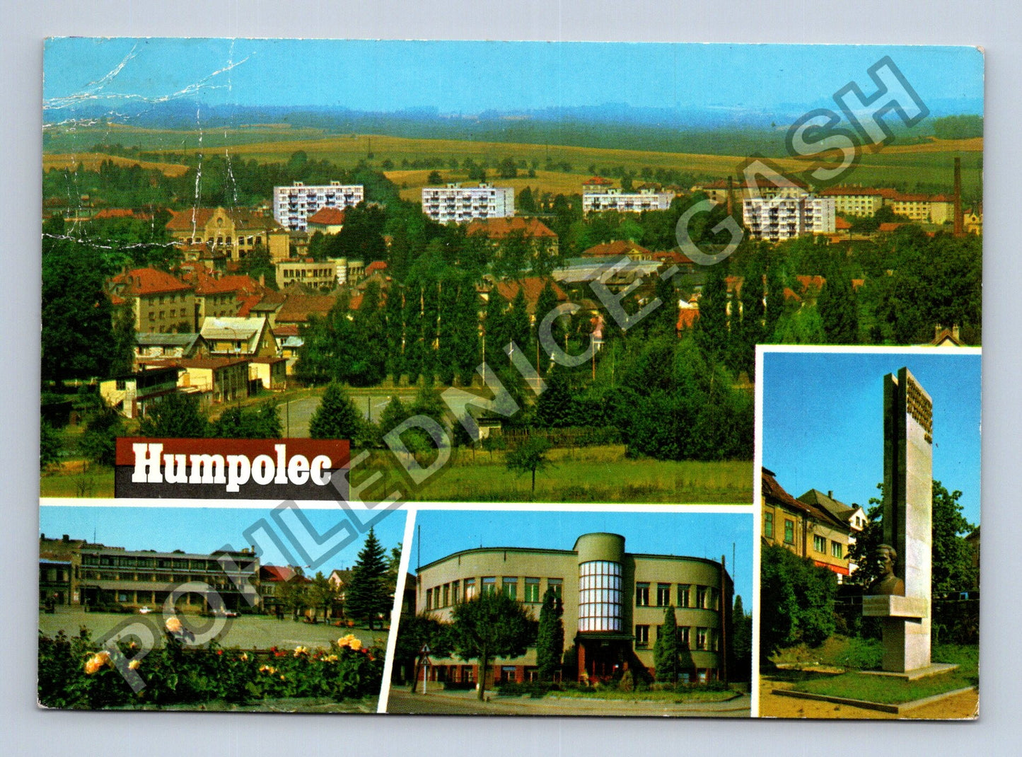 Pohlednice Humpolec náměstí budovy památník (M39651)