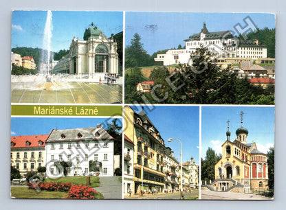Pohlednice Mariánské Lázně Kolonáda hotely kostel (M39652)