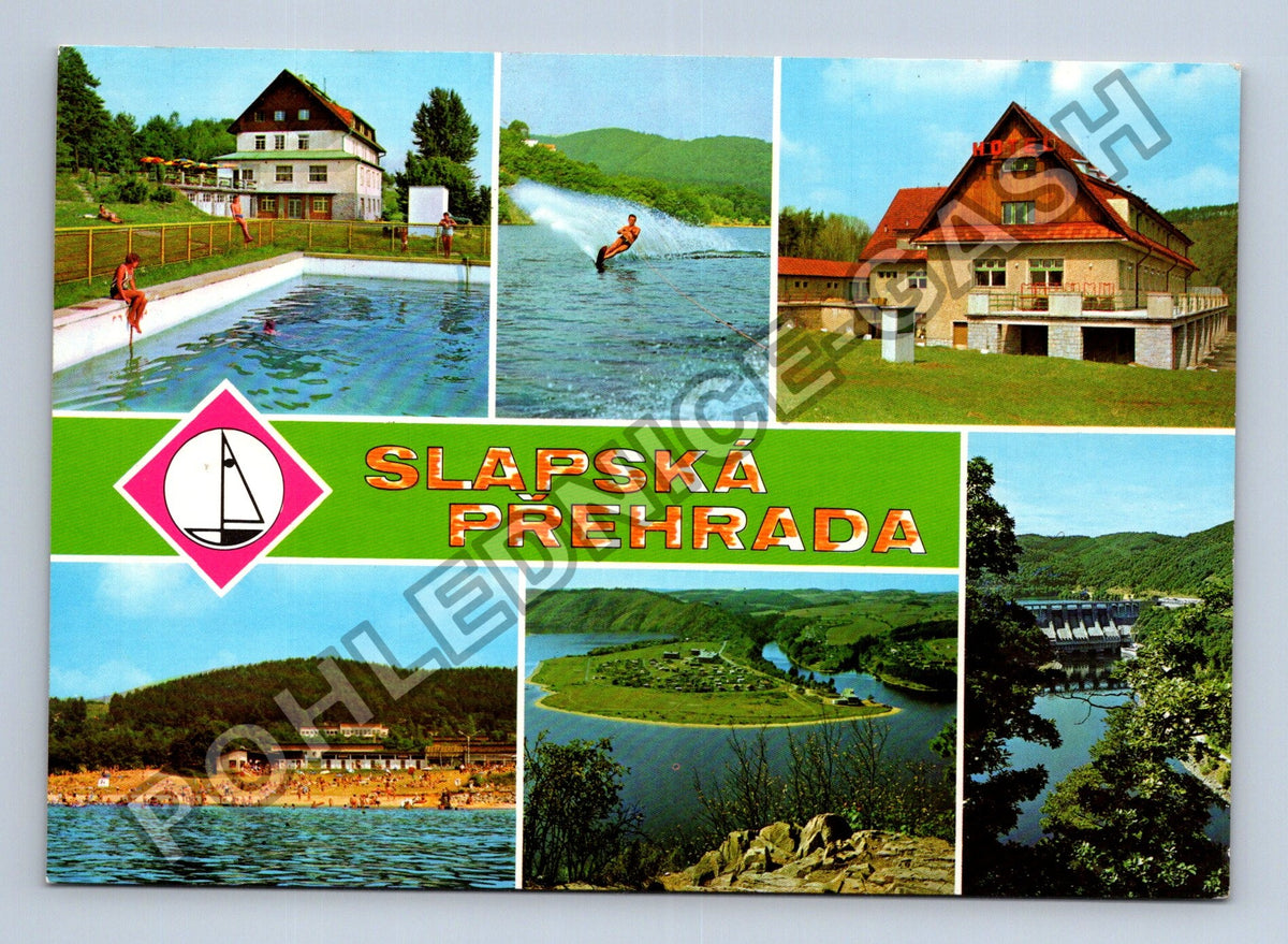 Pohlednice Slapská přehrada hotely koupání vodní sporty (M39659)