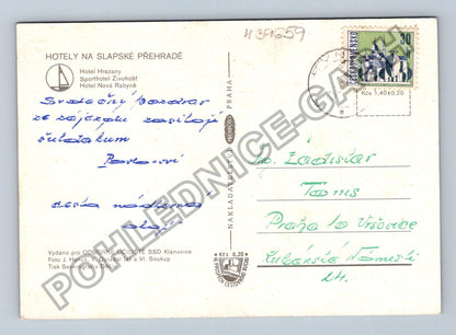Pohlednice Slapská přehrada hotely koupání vodní sporty (M39659)