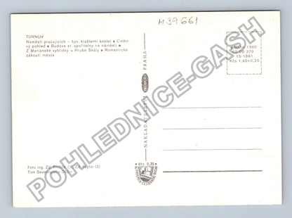 Pohlednice Turnov náměstí kostel skalní město (M39661)