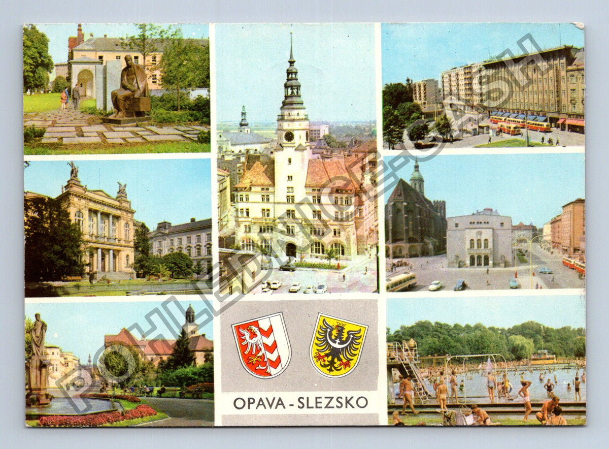Pohlednice Opava Slezsko koláž motivů (M39662)