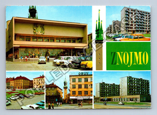 Pohlednice Znojmo koláž náměstí radniční věž sídliště 1995 (M39667)