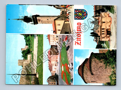 Pohlednice Znojmo koláž motivů Radniční věž Rotunda (M39668)