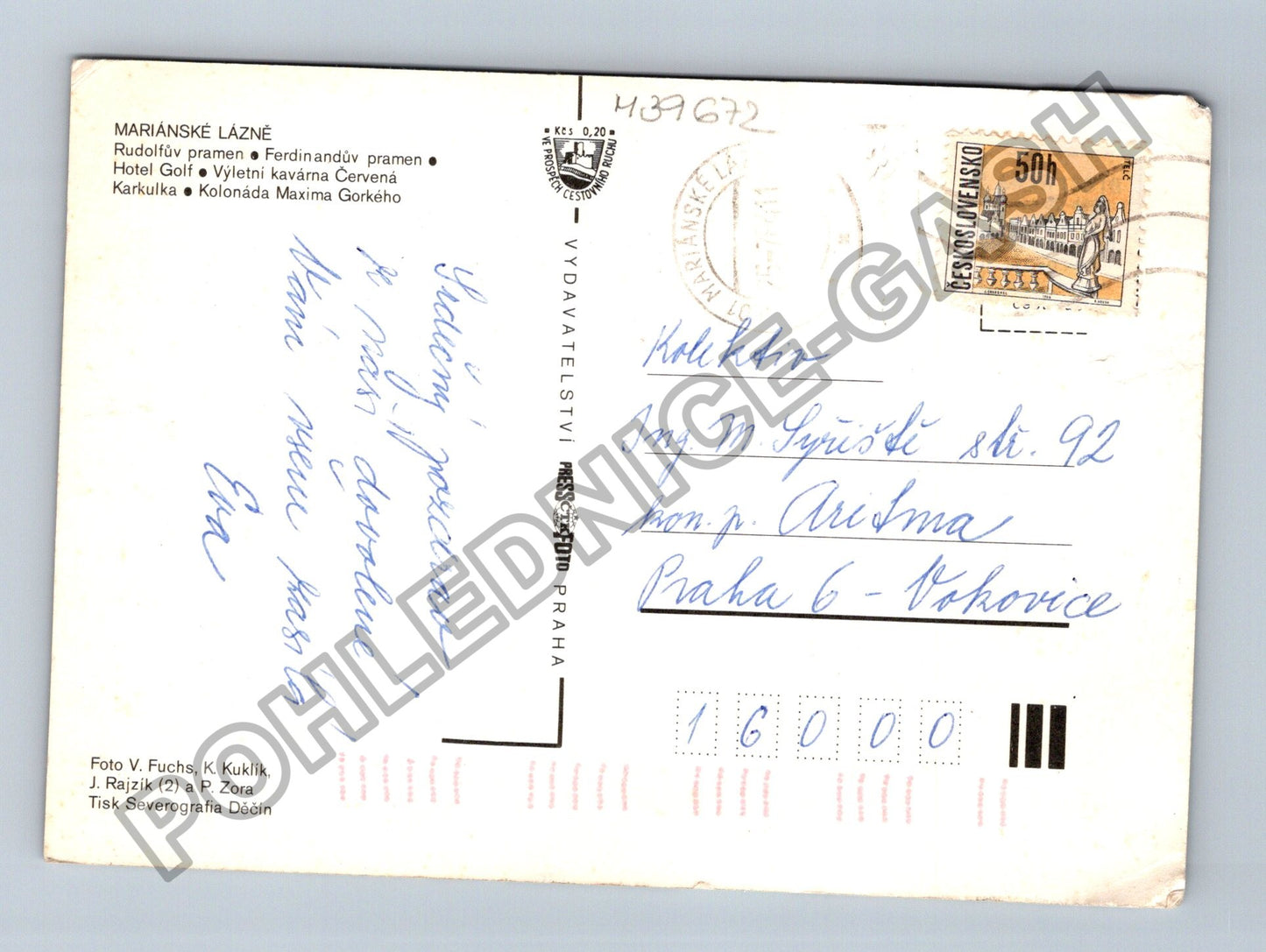 Pohlednice Mariánské Lázně koláž motivů (M39672)