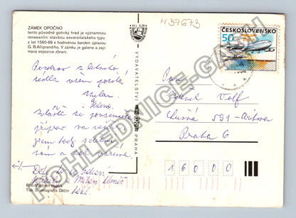 Pohlednice Opočno zámek interiéry exteriér (M39673)
