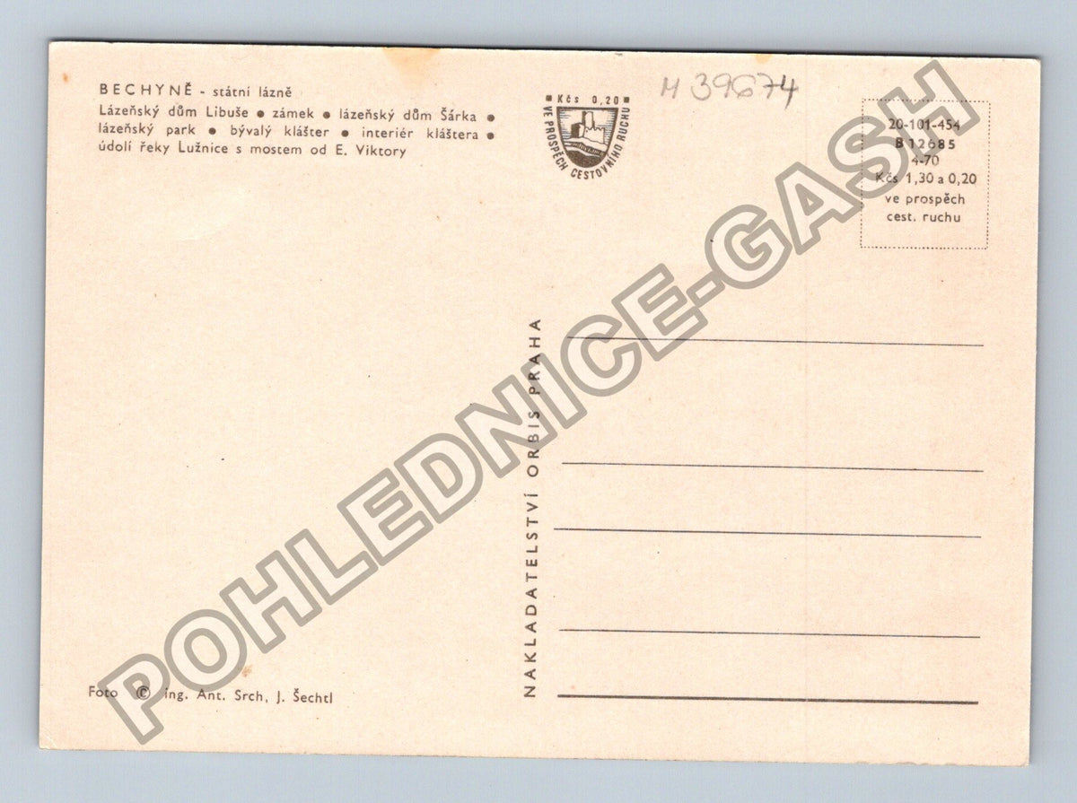 Pohlednice Bechyně lázně zámek údolí Lužnice (M39674)