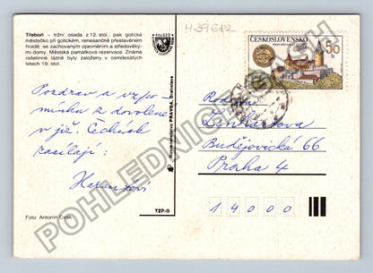 Pohlednice Třeboň hrad náměstí rybník (M39682)