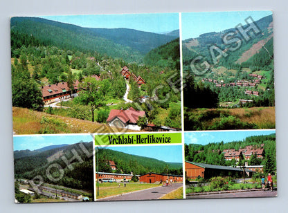 Pohlednice Vrchlabí Herlíkovice okres Trutnov koláž motivů (M39683)