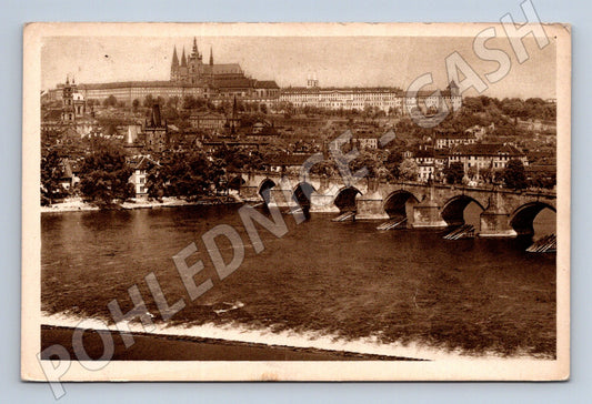 Pohlednice Praha Karlův most a Hradčany historický (M3969)