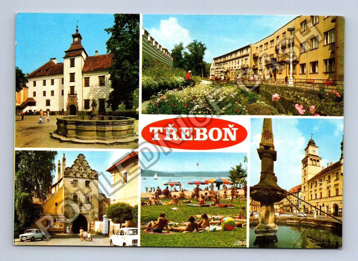 Pohlednice Třeboň okres Jindřichův Hradec koláž motivů (M39703)