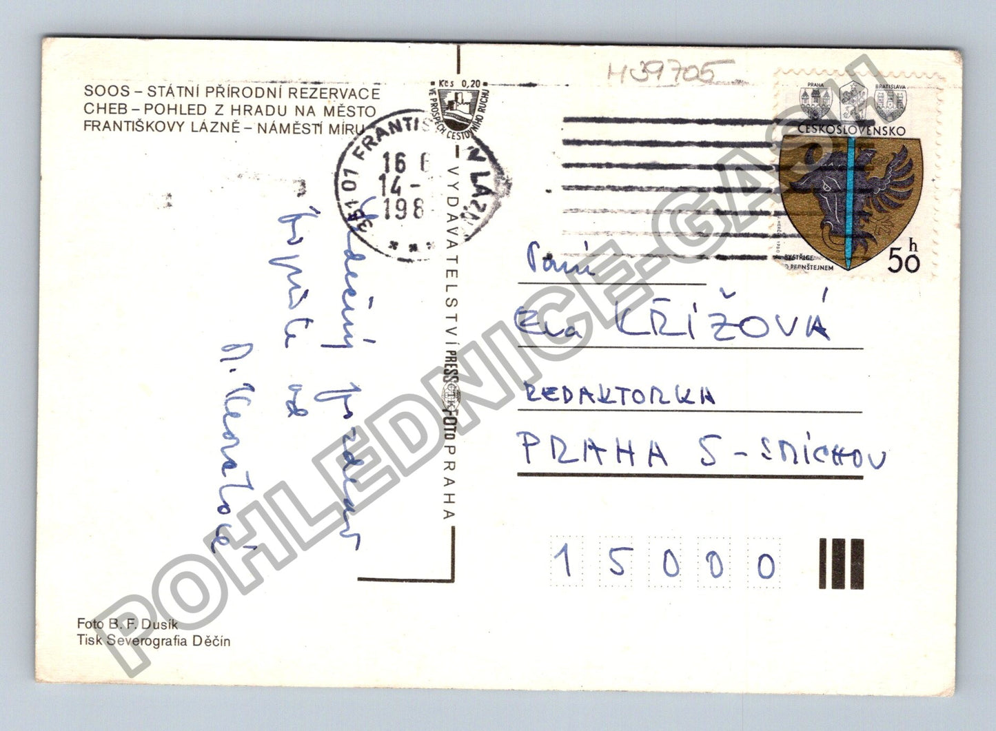 Pohlednice Františkovy Lázně Cheb Soos koláž motivů 1980 (M39705)