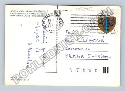 Pohlednice Františkovy Lázně Cheb Soos koláž motivů 1980 (M39705)